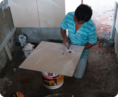 Marble installation